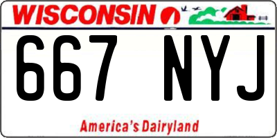 WI license plate 667NYJ