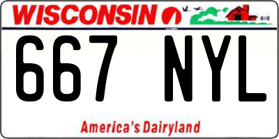 WI license plate 667NYL