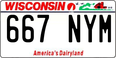 WI license plate 667NYM