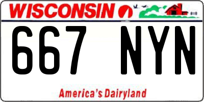 WI license plate 667NYN