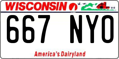 WI license plate 667NYO
