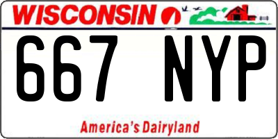 WI license plate 667NYP