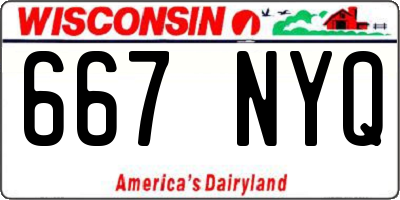 WI license plate 667NYQ