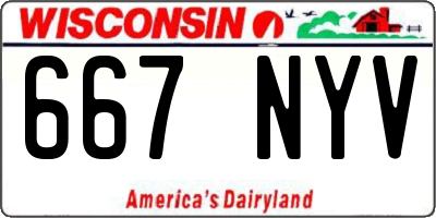 WI license plate 667NYV