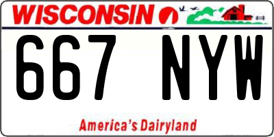 WI license plate 667NYW