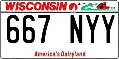 WI license plate 667NYY