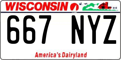 WI license plate 667NYZ