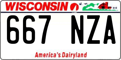 WI license plate 667NZA