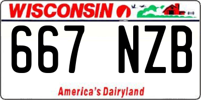 WI license plate 667NZB