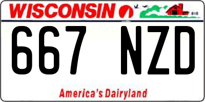 WI license plate 667NZD