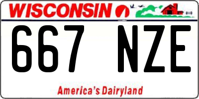 WI license plate 667NZE