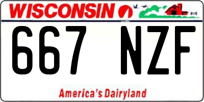 WI license plate 667NZF
