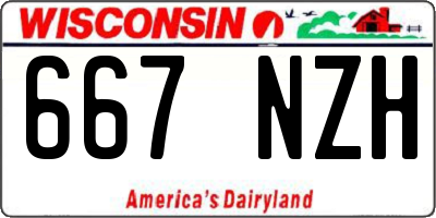 WI license plate 667NZH