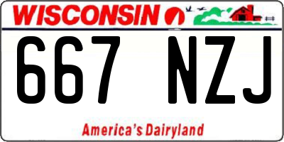 WI license plate 667NZJ