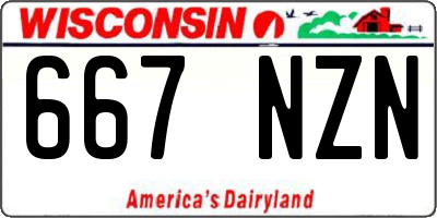 WI license plate 667NZN