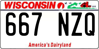 WI license plate 667NZQ