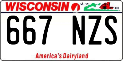 WI license plate 667NZS