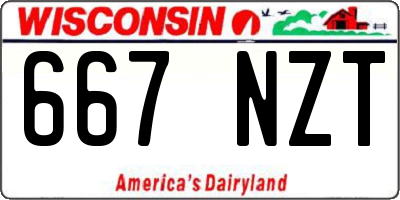 WI license plate 667NZT