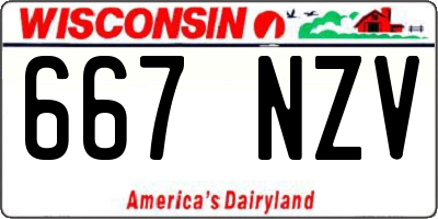 WI license plate 667NZV