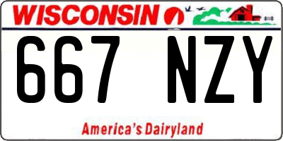 WI license plate 667NZY