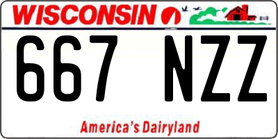 WI license plate 667NZZ