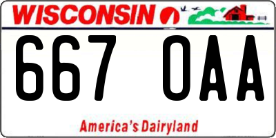 WI license plate 667OAA