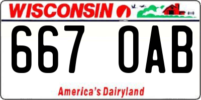 WI license plate 667OAB