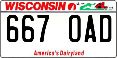 WI license plate 667OAD