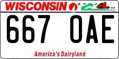 WI license plate 667OAE