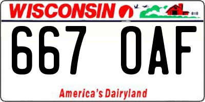WI license plate 667OAF