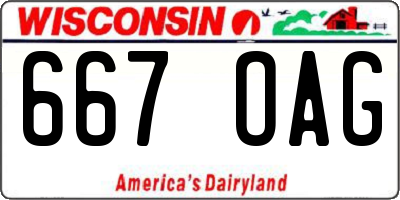 WI license plate 667OAG