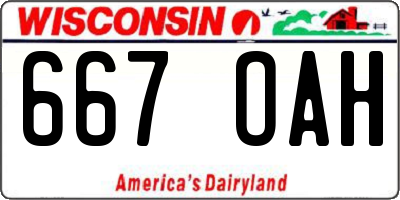 WI license plate 667OAH