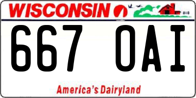 WI license plate 667OAI
