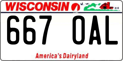 WI license plate 667OAL