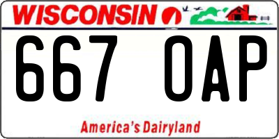 WI license plate 667OAP