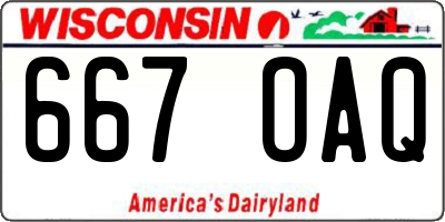WI license plate 667OAQ