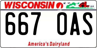 WI license plate 667OAS