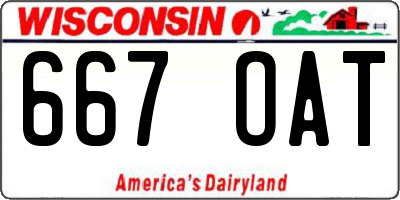 WI license plate 667OAT