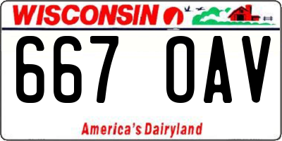 WI license plate 667OAV
