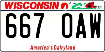 WI license plate 667OAW