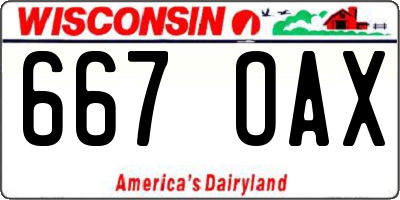 WI license plate 667OAX