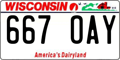 WI license plate 667OAY