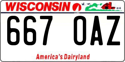 WI license plate 667OAZ