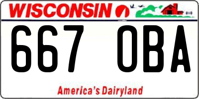 WI license plate 667OBA