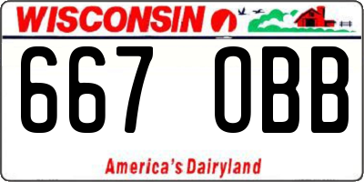 WI license plate 667OBB