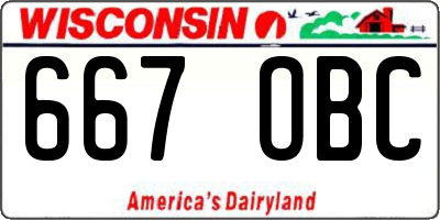 WI license plate 667OBC
