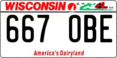 WI license plate 667OBE