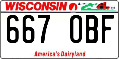 WI license plate 667OBF