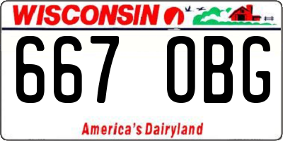 WI license plate 667OBG
