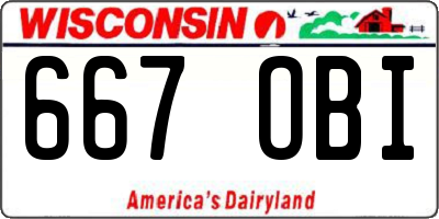WI license plate 667OBI